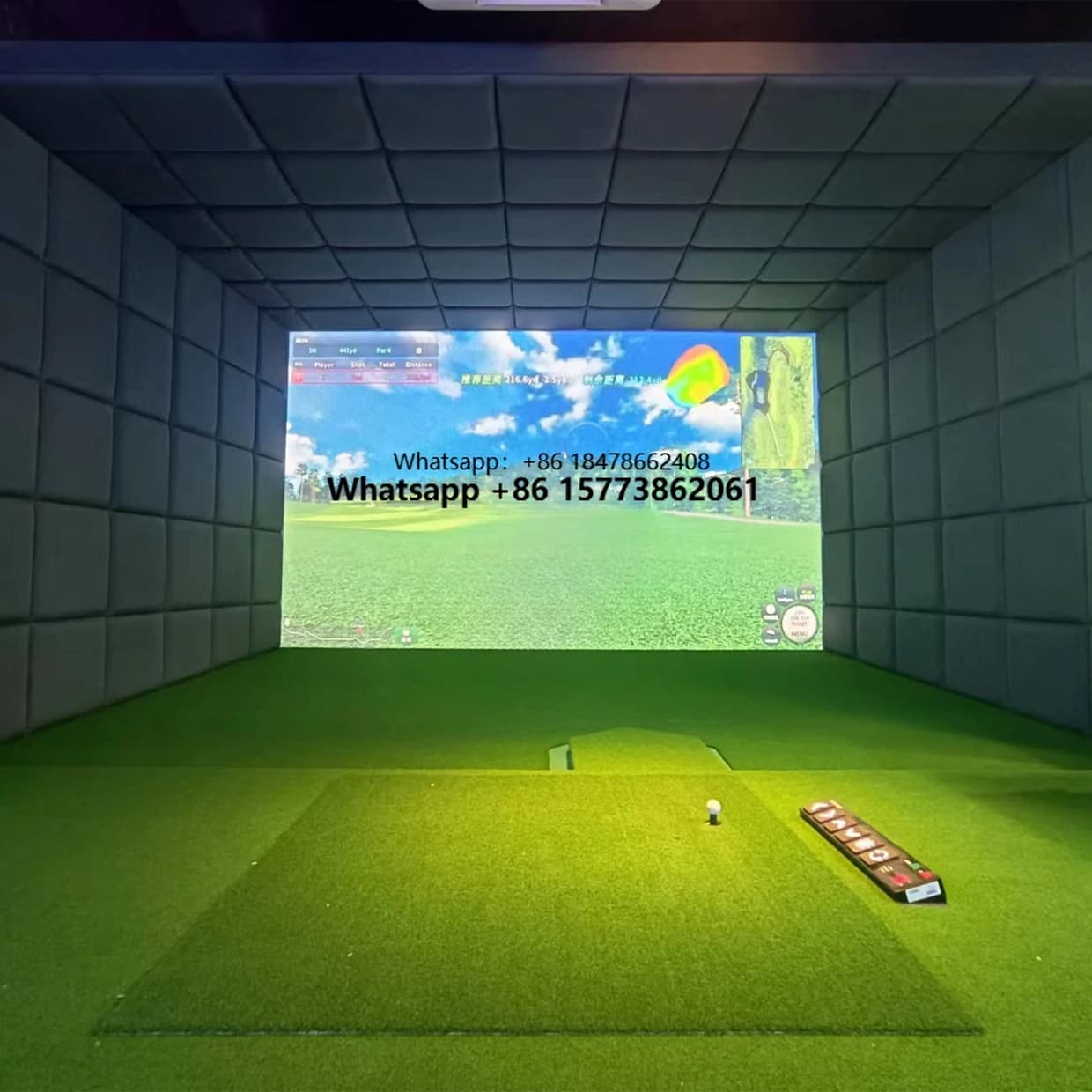 Simulatore di Golf Professionale LJ per Allenamento Indoor con Palline da Golf e Schermo High-Tech