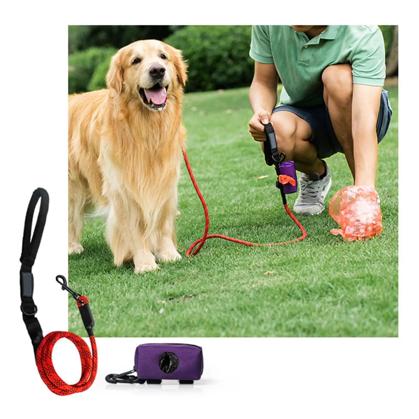 Pet Waste Bag Dispenser Carrier Case Durable Polyester Poop Sack Holder for Dog Walking Travel