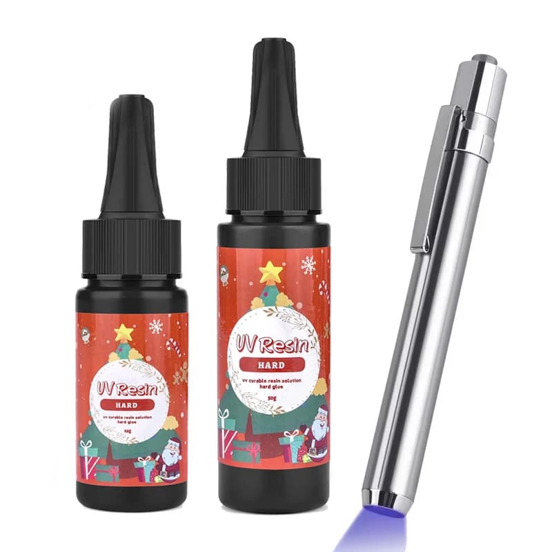 10g 25g 50g Colla sottile in resina UV Colla in resina epossidica dura altamente trasparente ad asciugatura rapida a basso odore per la creazione di gioielli Decorazioni artigianali fai-da-te