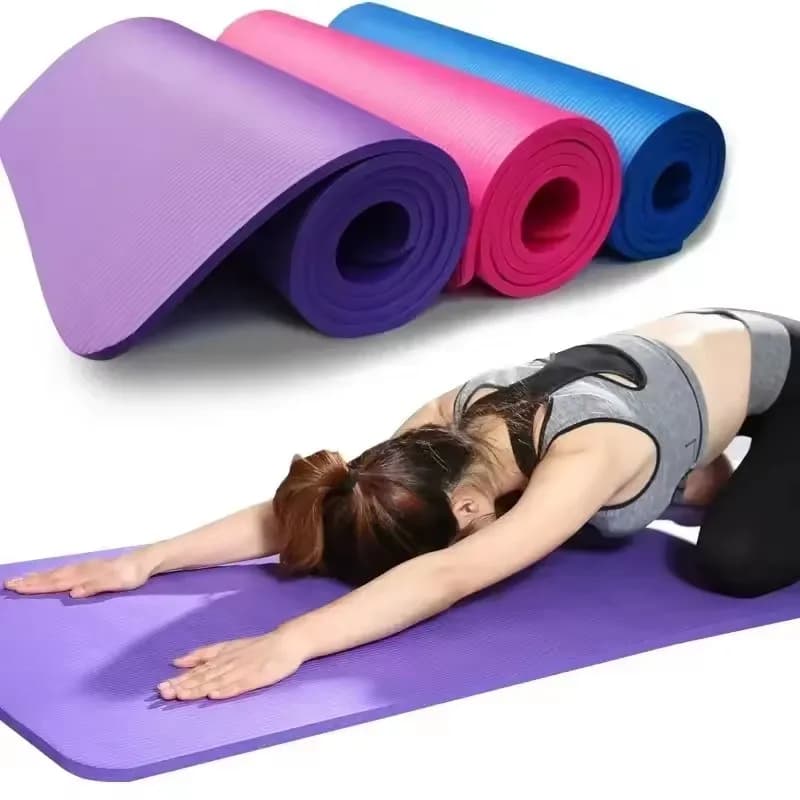 Tappetino da yoga spesso 1 cm Tappetino da fitness sportivo antiscivolo Tappetino da yoga in schiuma comfort NBR per esercizi, yoga e pilates Tappetino da ginnastica