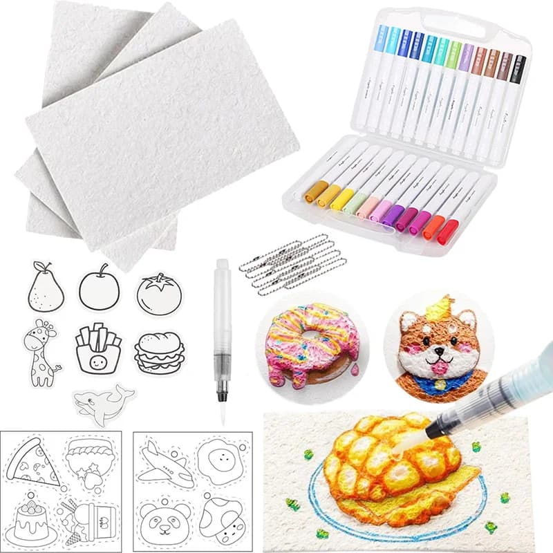 Vernice magica gonfia, disegno 3D spugna magica su tela, kit di pittura texture, penne da disegno a bolle fai da te, materiali artistici per bambini