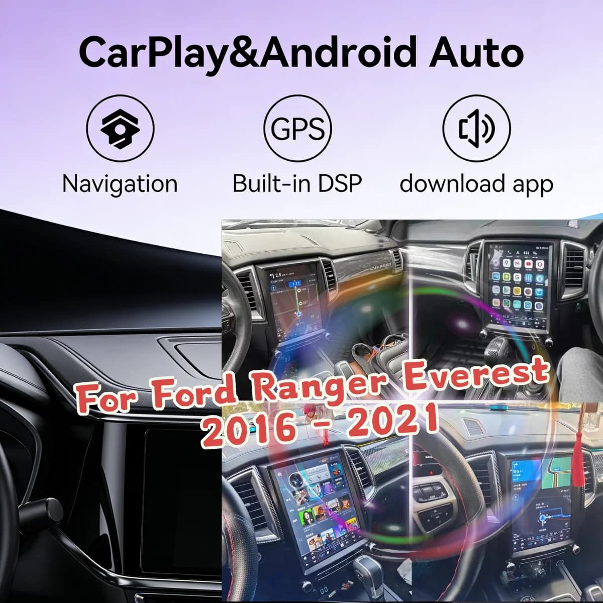 12.1" Android Car stereo For Ford Ranger Everest 2016 - 2021 Touch screen Car Radio GPS navi multimedia player HD head unit BT 5