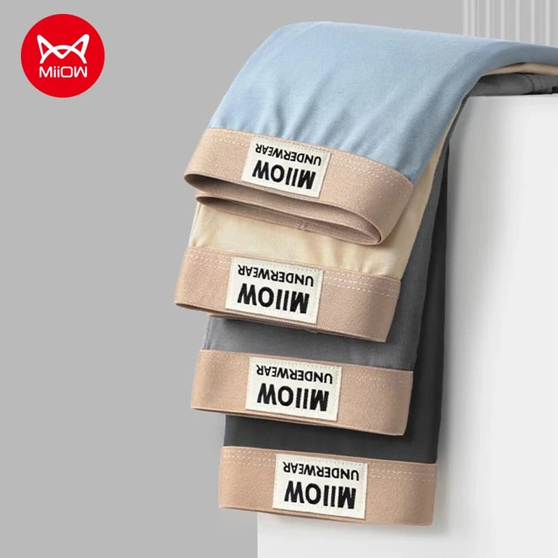 MiiOW 6 pezzi cotone pettinato inverno uomo intimo boxer 7A antibatterico cavallo mutandine da uomo morbidezza uomo mutande boxer