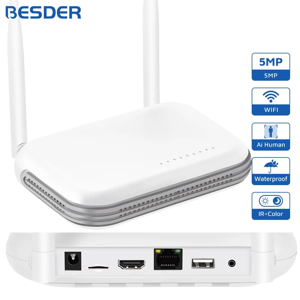 WiFi NVR 8CH / 4CH 6MP H.265 Onvif Network Recorder for Wireless Security System Support Faceion Detect 2.5'' HDD iCSee