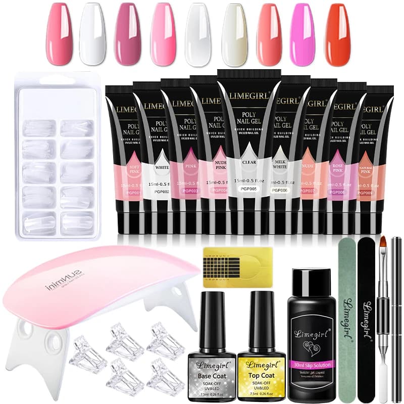 Kit gel per unghie da 15 ml per estensione rapida Nail Art Gel polimerico Strumenti per unghie Estensione delle dita Soluzione acrilica Kit per nail art con smalto gel