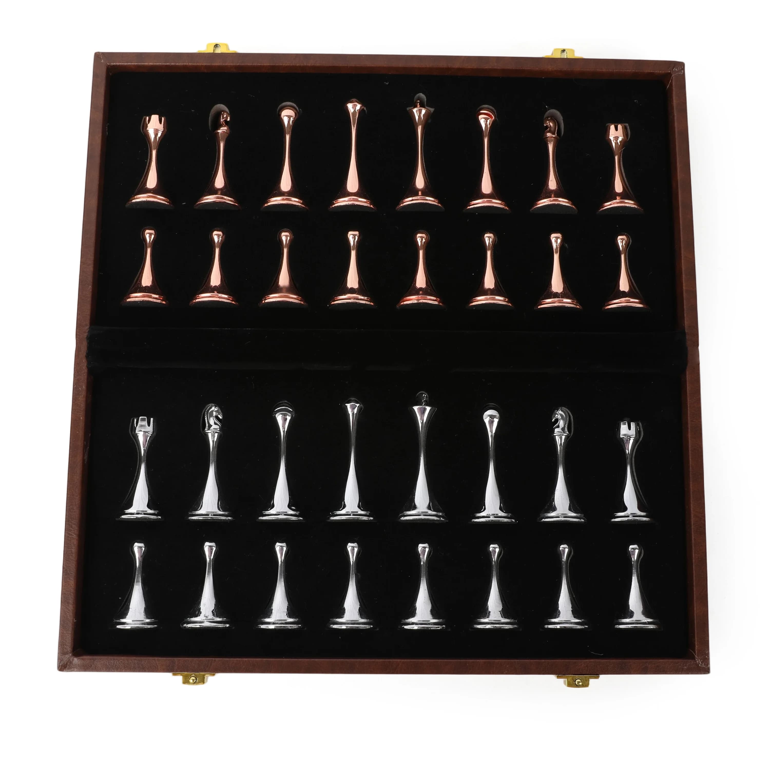 Magnetic Travel Chess Set - Deluxe Alloy Metal Set for Adults, Large Folding Board with Portable Storage, Game
