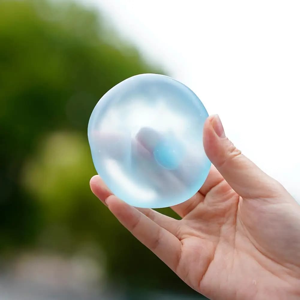 Giocattoli Squishy Blu in Maltosio, Antistress Sensoriali, Morbidi e Modellabili, Sfera di Cristallo Trasparente per Decompressione