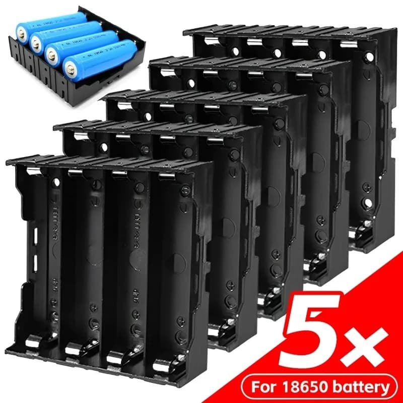 5-1PCS 18650 Custodia per batteria ABS 18650 Scatola di immagazzinaggio per banca di potere Custodie per batterie Supporto per contenitore per batterie con copertura perni rigidi