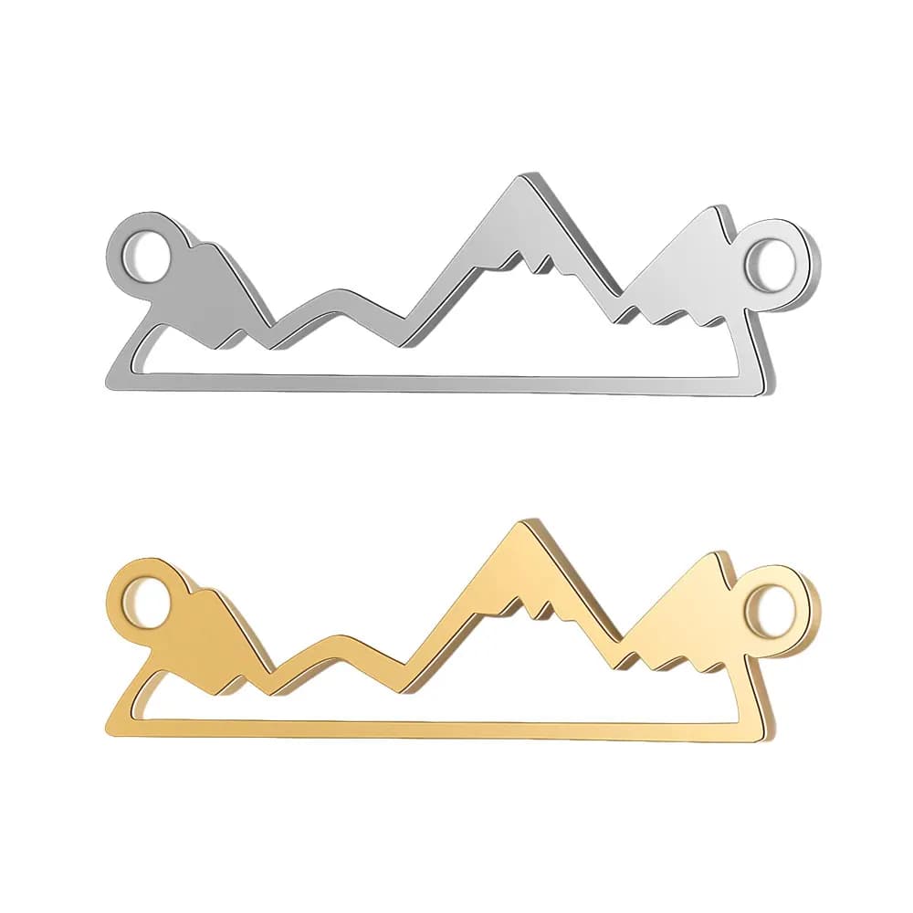 10 pz/lotto Ciondoli Fai da Te a Tema Palma, Sole, Montagna, Foglia, Mano di Hamsa, Connettori, Mappa del Mondo, Accessori per Scarpe in Acciaio Inossidabile - Vendita all'Ingrosso