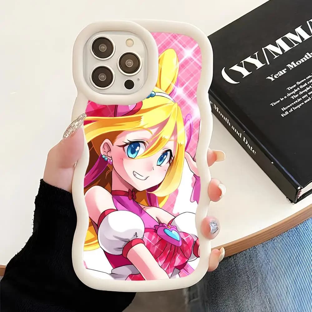 Sakura Uta Cure Idol Phone Case for iPhone 17 16 15 14 13 12 11 Air Pro Max Plus White Soft TPU Wavy Edge Cover