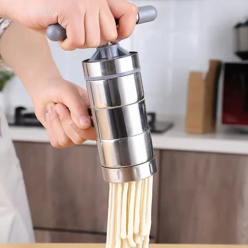 La piccola pressa manuale per Pasta per uso domestico in acciaio inossidabile scuote la macchina per fare la Pasta con 2 stampi intercambiabili