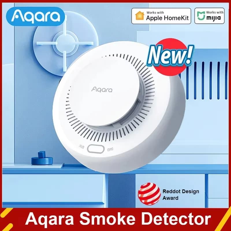 Rilevatore di Fumo Aqara Originale 2026, Sensore Allarme Incendio Zigbee3.0, Avviso Sonoro, Sicurezza Domestica Intelligente Compatibile con Mi Home e Homekit