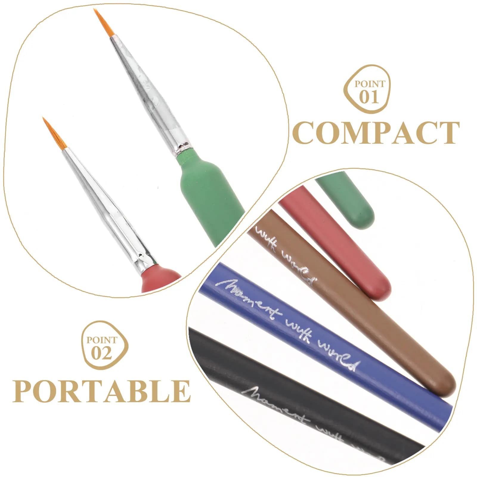 5Pcs Traditional Chinese Calligraphy Brush Set Fine Tip Ink Brush for Beginners Painting Drawing Writing Calligraphy Art