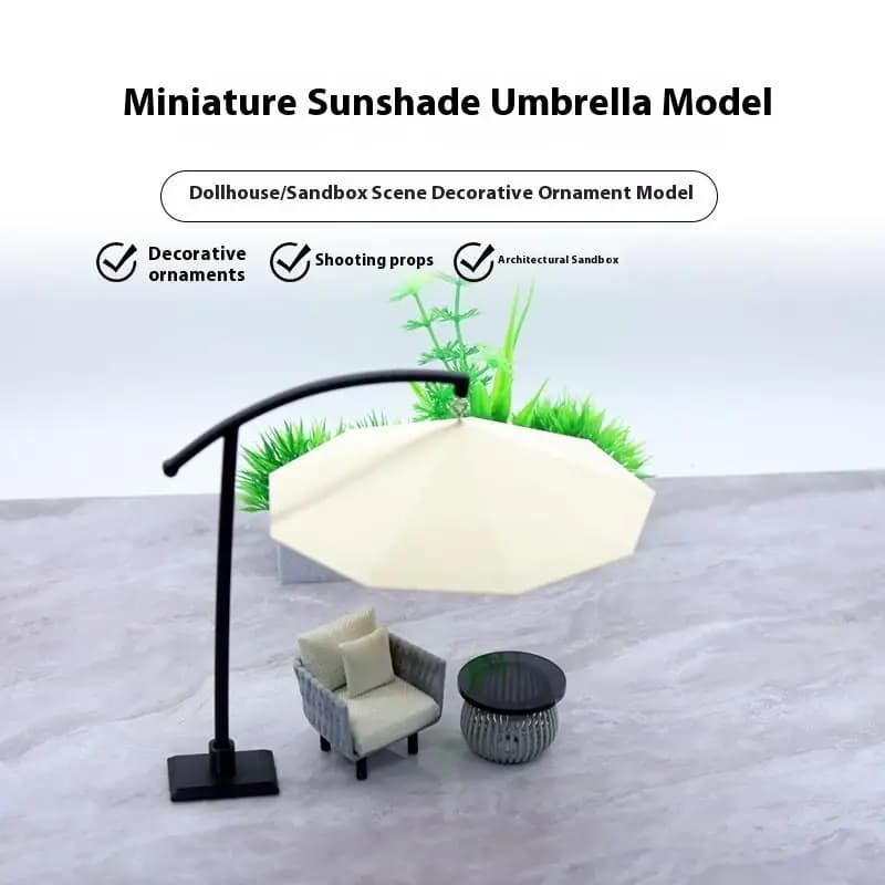 1 Pezzo Ombrellone in Miniatura per Casa delle Bambole, Modello di Ombrellone da Esterno per Tavolo da Sabbia, Ornamento per Giardino e Cortile, Regalo