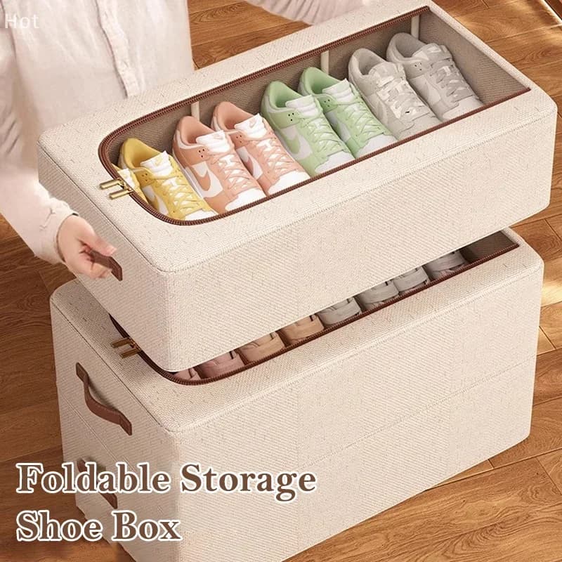 Organizzatore per riporre le scarpe sotto il letto per scatole contenitori per scarpe da armadio con manici robusti e finestra trasparente, portascarpe pieghevole