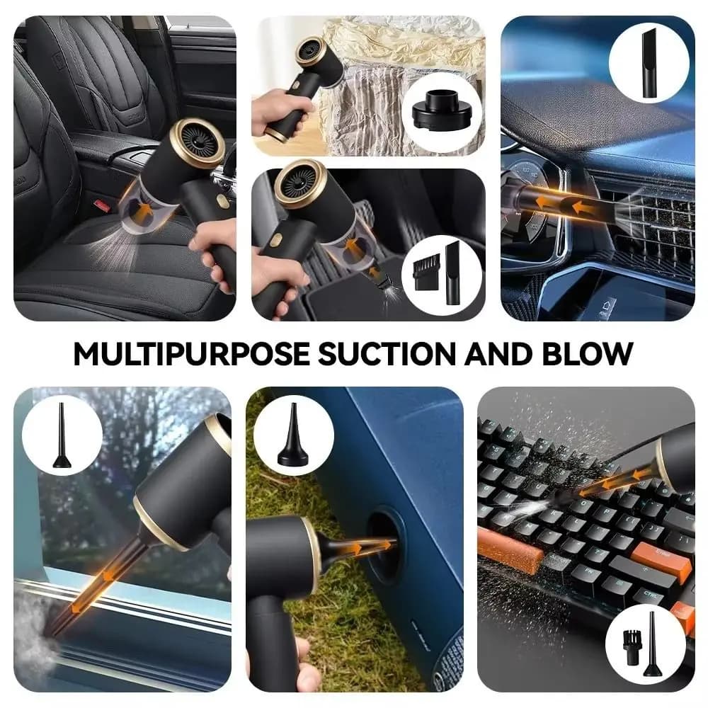 Mini Aspirapolvere Ricaricabile ad Alta Potenza, Aspiratore per Auto Senza Fili, Portatile per Uso Domestico