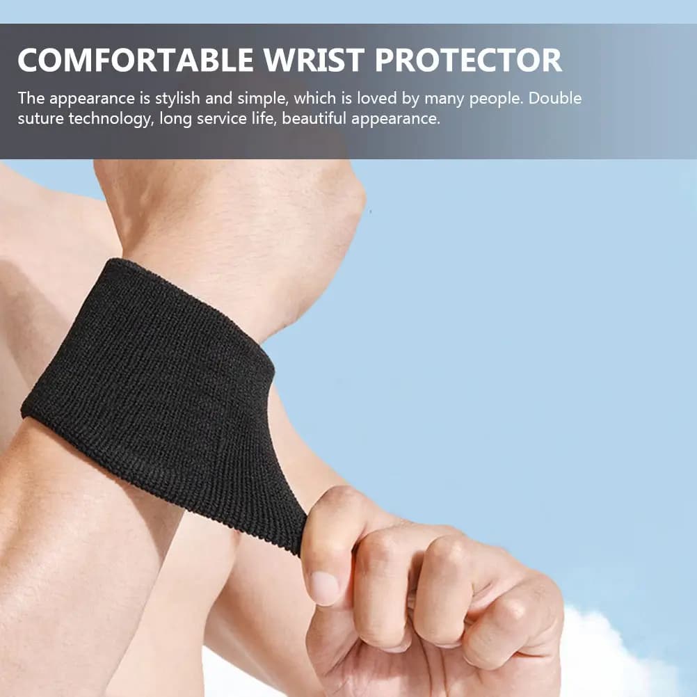 6Pcs Wrist Brace Sports Wristbands Elastic Support Adjustable Sweat Absorbing for Workout Running Basketball Football Sports