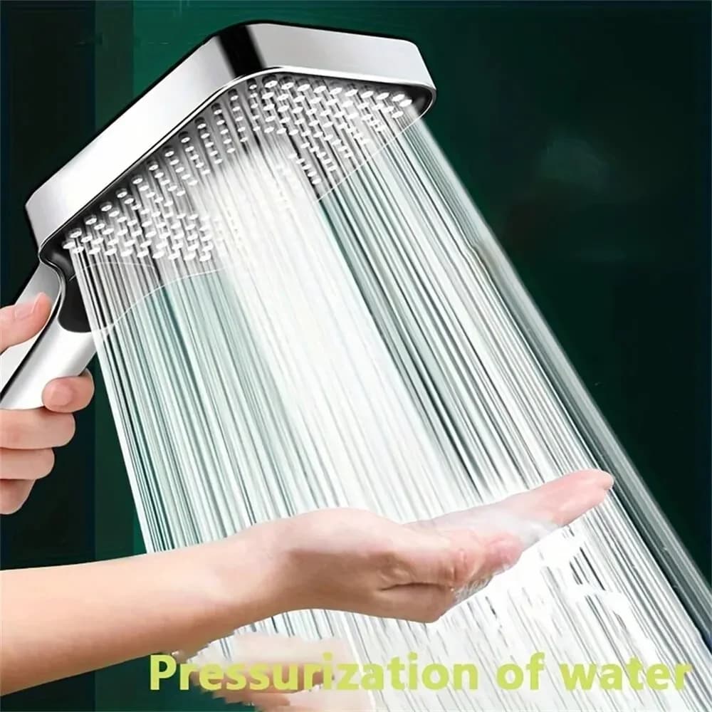 3 Mode Adjustable Shower Head with Rain Effect, Large Flow, High Pressure, Water Saving - Bathroom Accessories