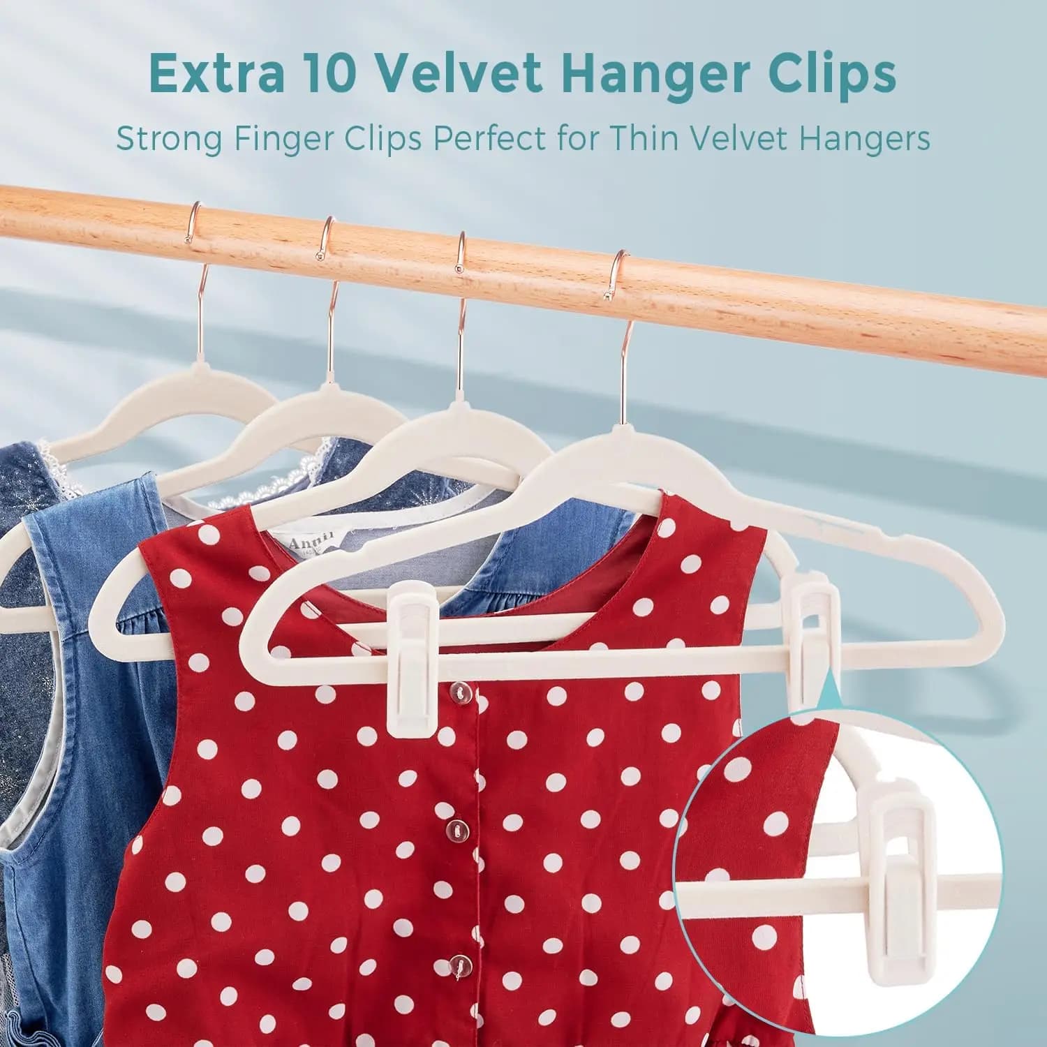 Premium Baby Velvet Hangers - 11" Non-Slip, Ultra-Slim Space-Saving Children Closet Hangers - 360° Swivel Hook, Strong & Durable Infant & Toddler Clothes Hangers for Wardrobe - Ivory