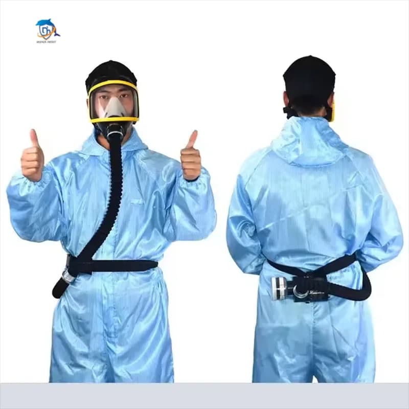 Flusso d'aria elettrico costante fornito con maschera antigas a pieno facciale Sistema di respirazione Maschera di respirazione protettiva Dispositivo di sicurezza sul posto di lavoro