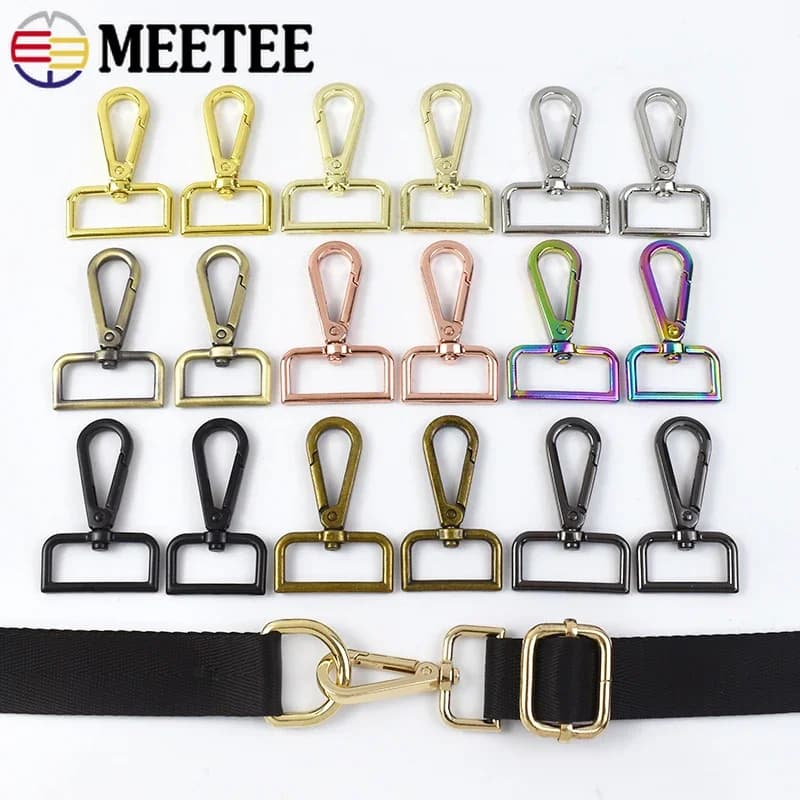 30Pcs 16/20/25/32/50mm fibbie in metallo per borsa cintura in tessuto ganci girevoli cinturino per borsa chiusura a moschettone moschettone fai da te
