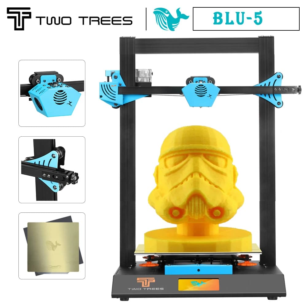Twotrees Blu-5 3D printer printing speed 10~300mm/s 300 * 300 * 400mm 4.3-inch color touch screen 95% pre installed ultra quiet