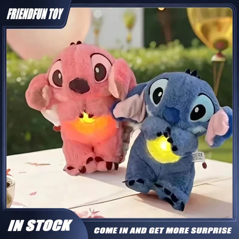 Peluche Lilo & Stitch che rilassa, bambola di peluche con suono, Stitch e Angel, giocattolo anime per bambini, luce notturna, regalo di compleanno