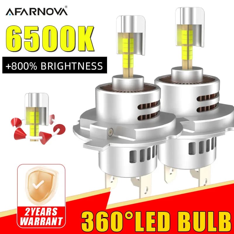 360 H4 Lampadine per fari a LED Mini 3000000LM 2200W 6 Lati 9588 CSP Chip 3D H7 Faro per auto Auto Diodo Turbo Ventola per lente del proiettore