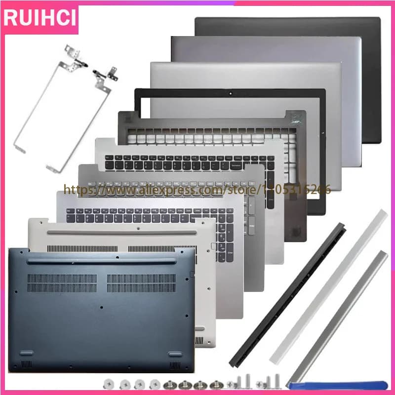 NEW For Ideapad 330-15ICH Laptop LCD Back Cover Front Bezel Palmrest Keyboard Bottom Case Hinges Cover Housing Black 15.6"