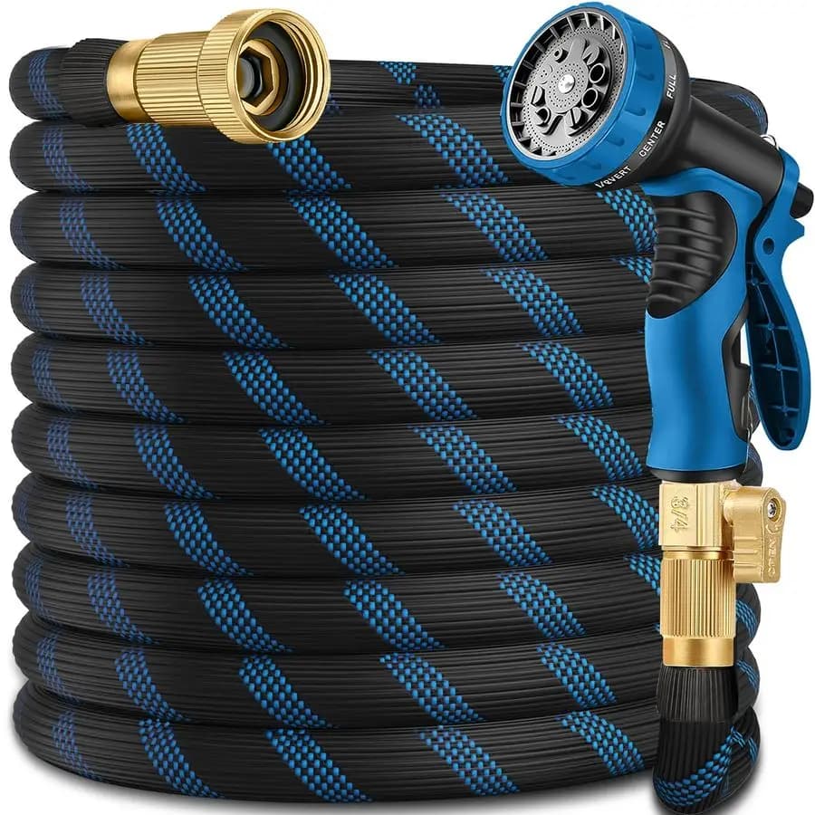 Garden Pipe Water Pipes With 10 Function Spray Nozzle, 2025 New Top Resistance Flexible Tube, 3 4 Seamless Brass Connectors