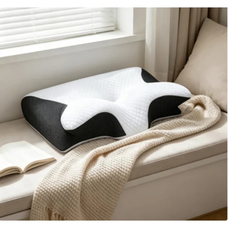Cuscino Cervicale in Memory Foam a Forma di Farfalla, Ortopedico a Lento Ritorno per Massaggio del Collo e Sonno Confortevole