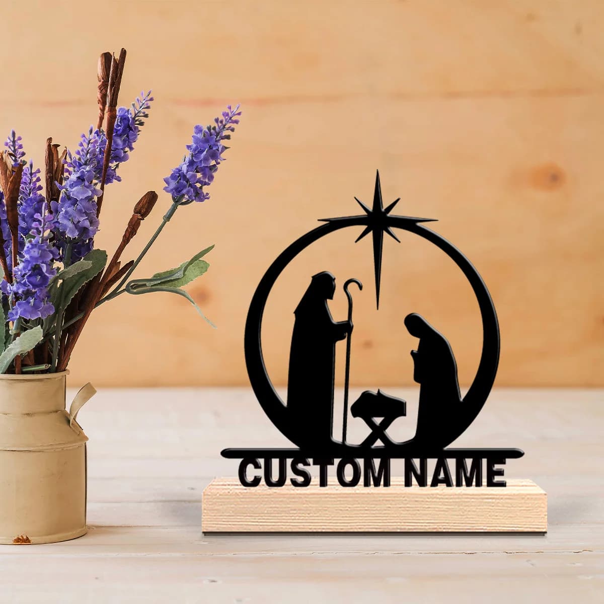 Scultura da Tavolo Personalizzata in Metallo con Base in Legno, Decorazione Fantastica per Scrivania, 1 Pezzo