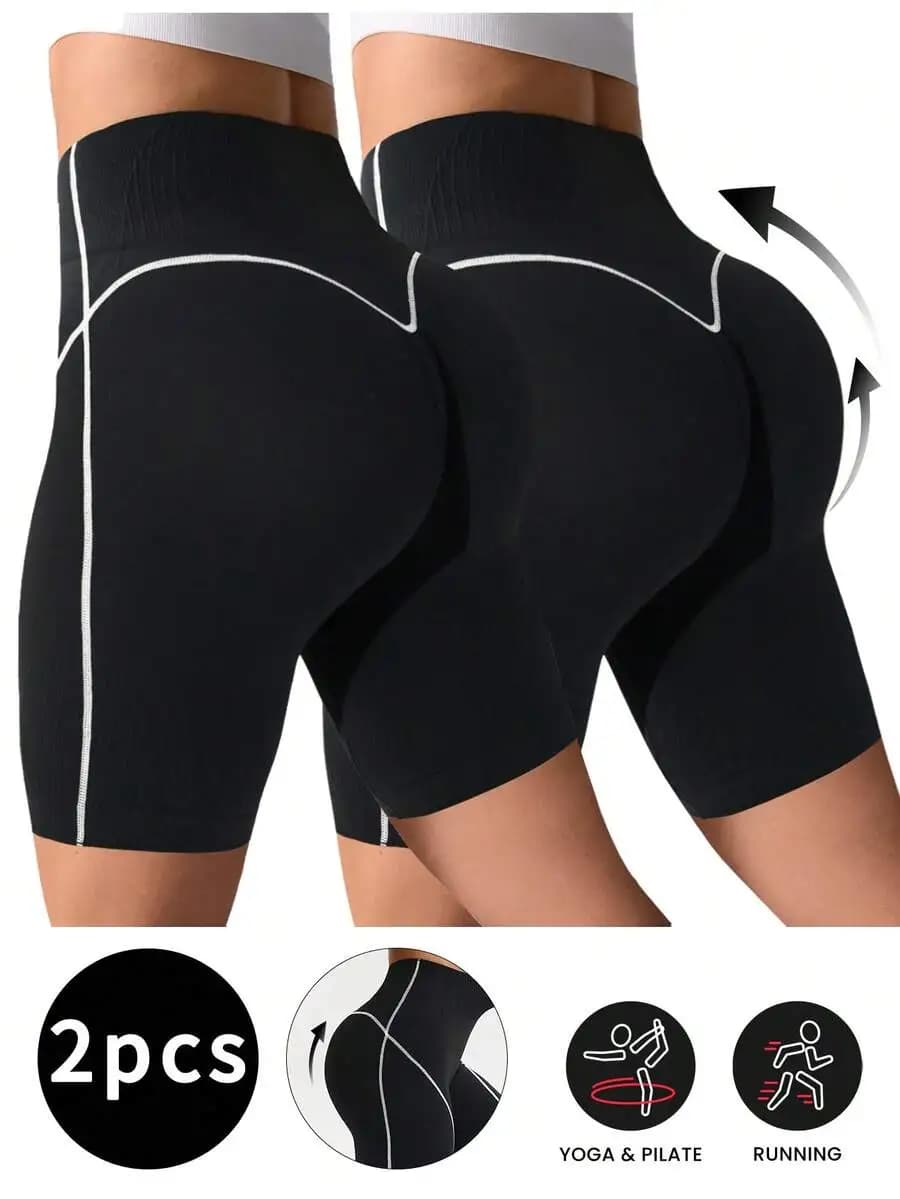 Rhythm Era 1pc Women Plus Size Seamless High Waist Criss-Cross Line Workout Running Fitness Yoga Cycling Shorts Spandex Tummy