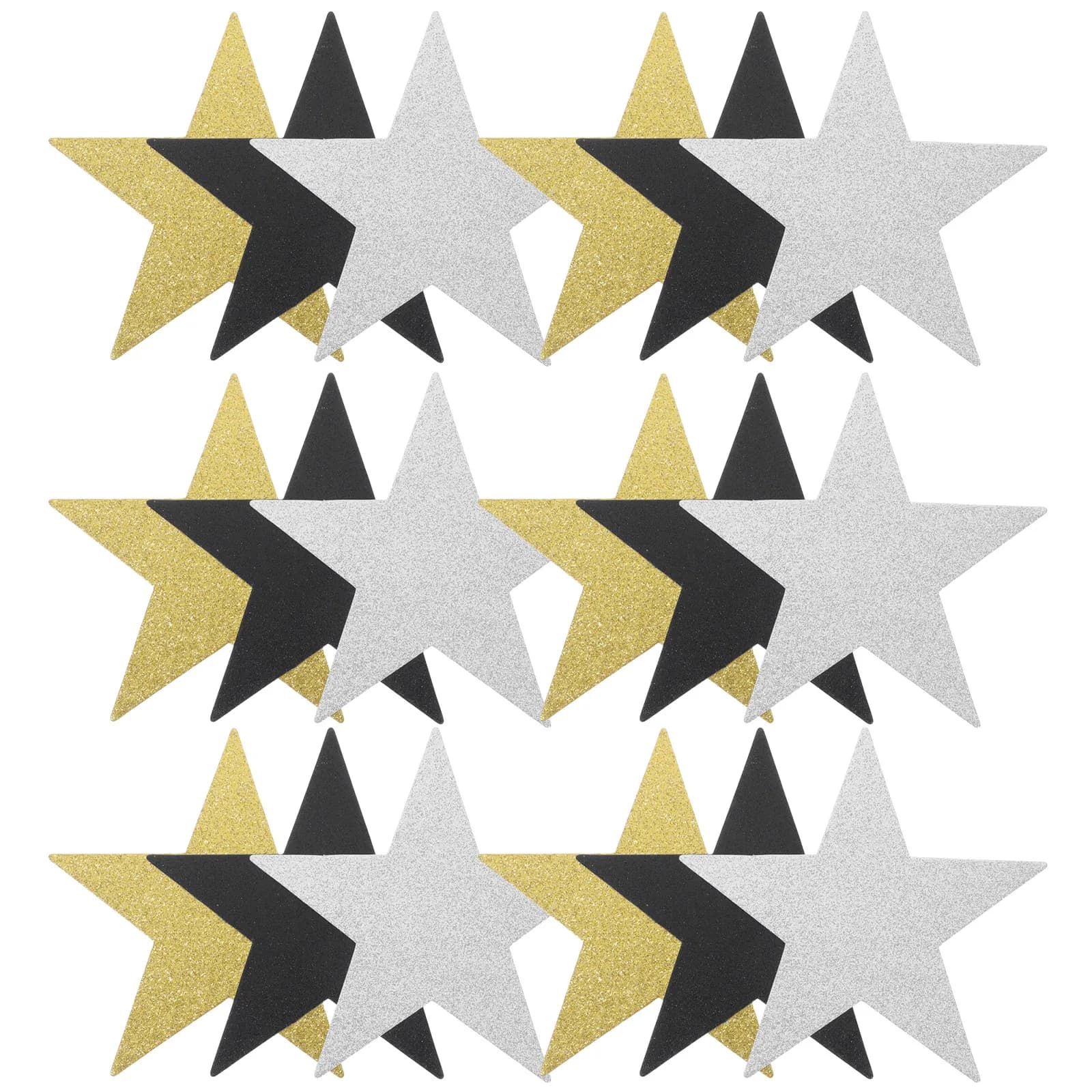 30Pcs Hand-Cut Glitter Gold Star Cutouts Paper Decorative Stars for Classroom Bulletin Board Birthday Party Wall Decoration