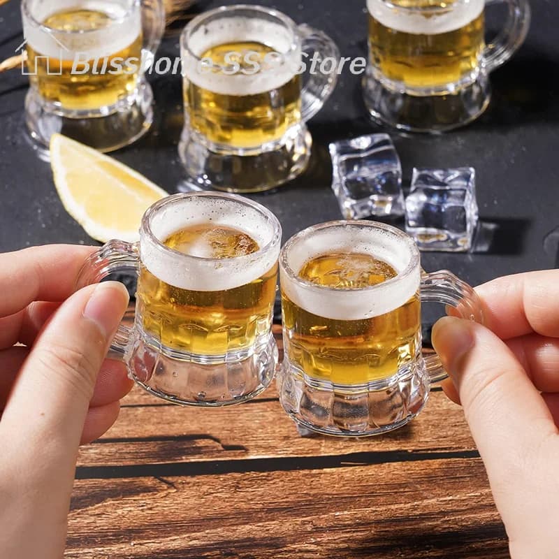 【S】5/10PCS Bicchieri da birra da 30 ml con manico piccolo in plastica, mini bicchieri da whisky per feste, bicchieri da bar, articoli per la cucina, sala da pranzo, bar, casa, giardino