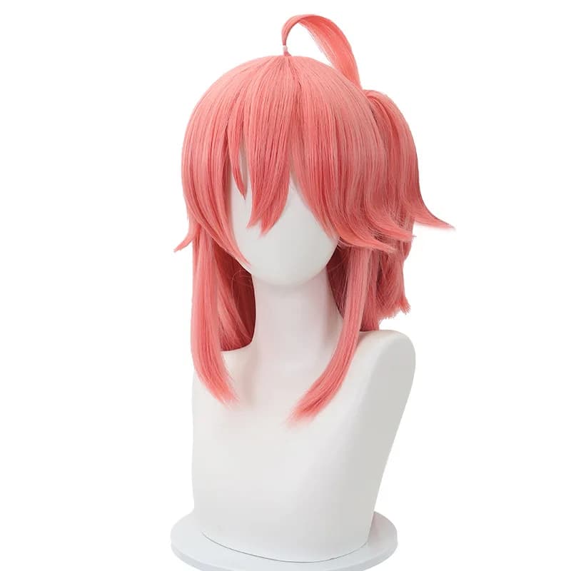 Parrucca sintetica rosa lunga per cosplay con frangia per donna, ispirata a Sakura Maiden, con clip per capelli rimovibile, parte superiore realistica effetto cuoio capelluto