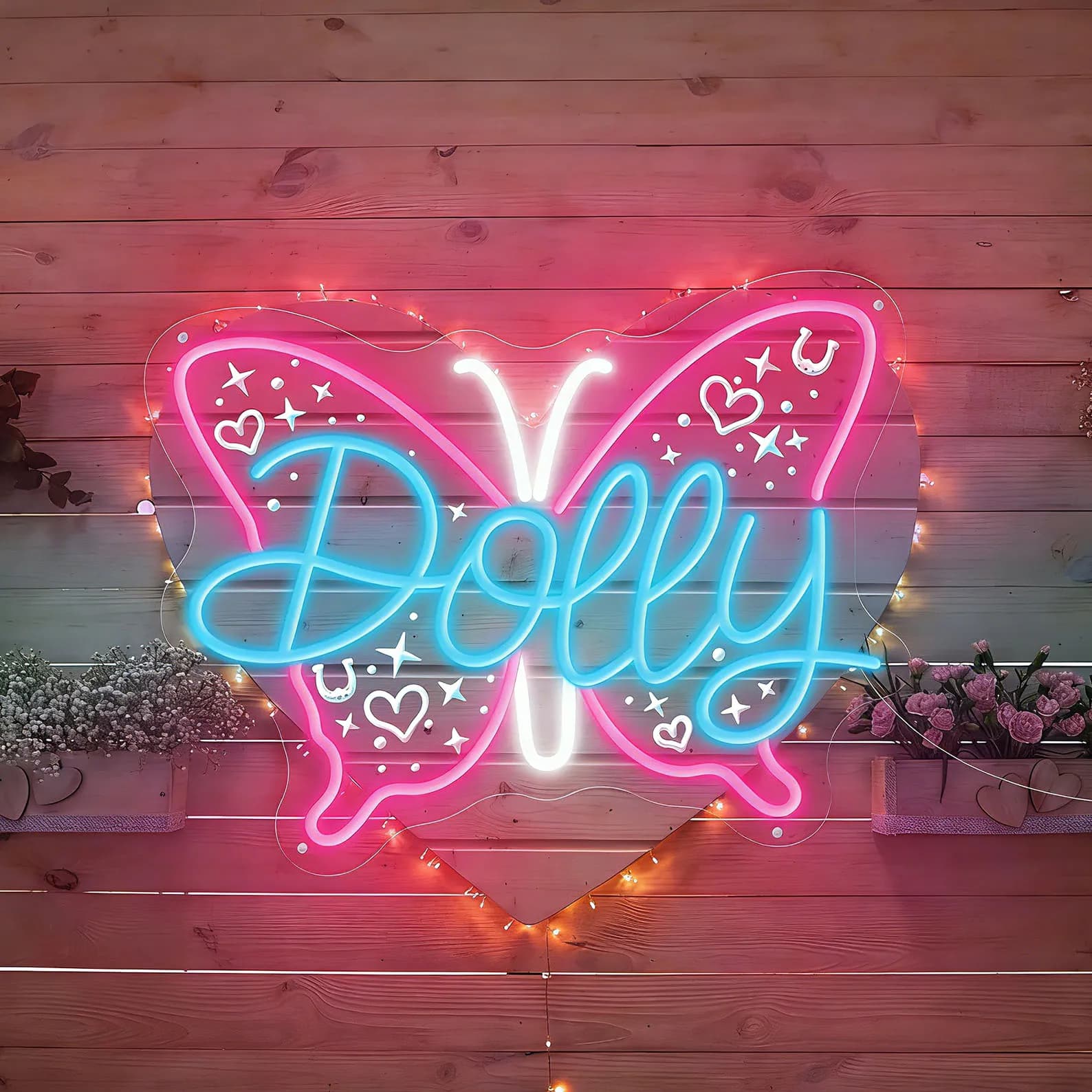 Insegna al Neon Personalizzata con Nome e Farfalla, Regalo per Amanti delle Farfalle, Decorazione Estetica per Camera, Arte al Neon per Camera da Ragazza, Regalo per Lei
