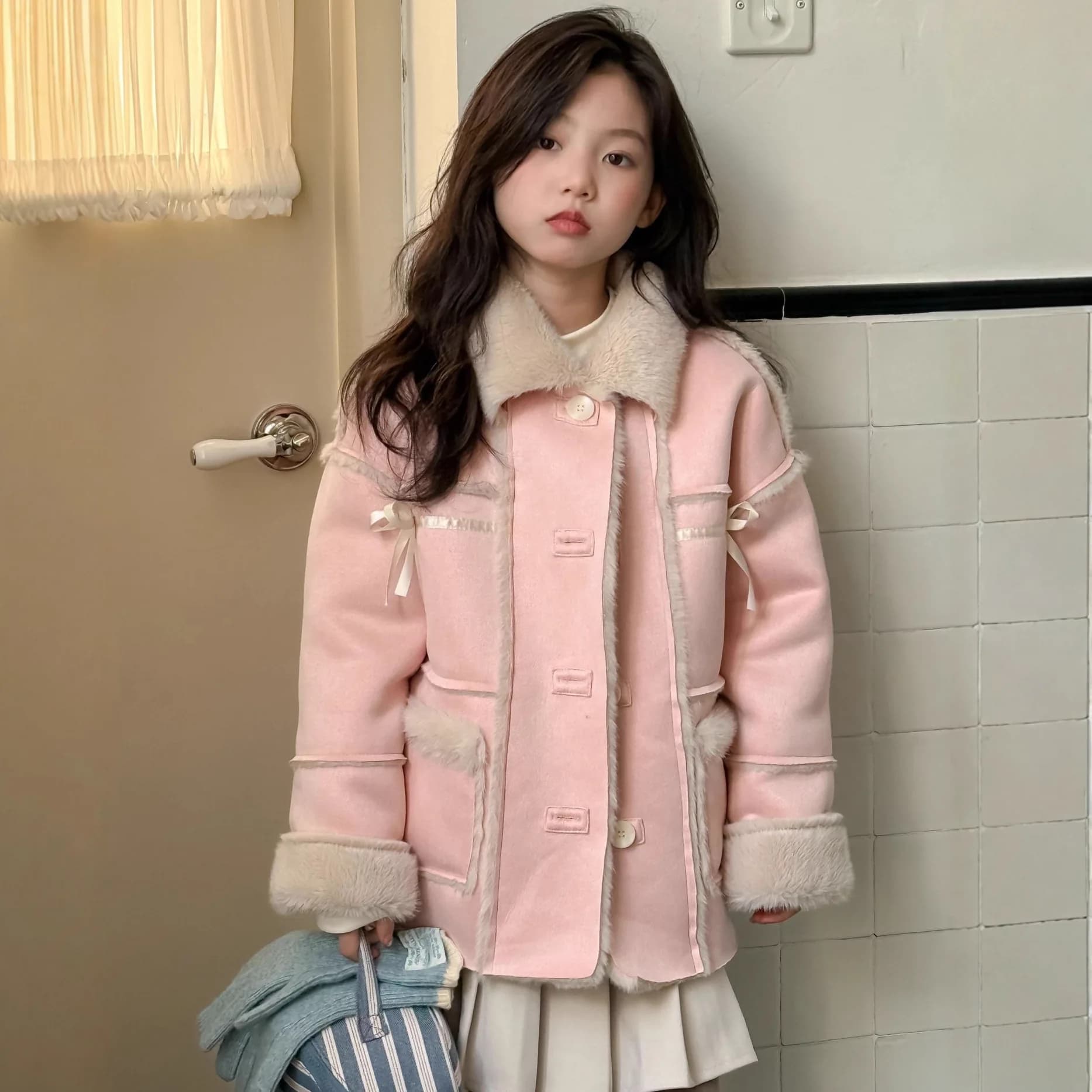 Women's Winter Jacket 2025 Korean Version Hot lamb plush jacket thickened Top Sweet and cute Fashion daily