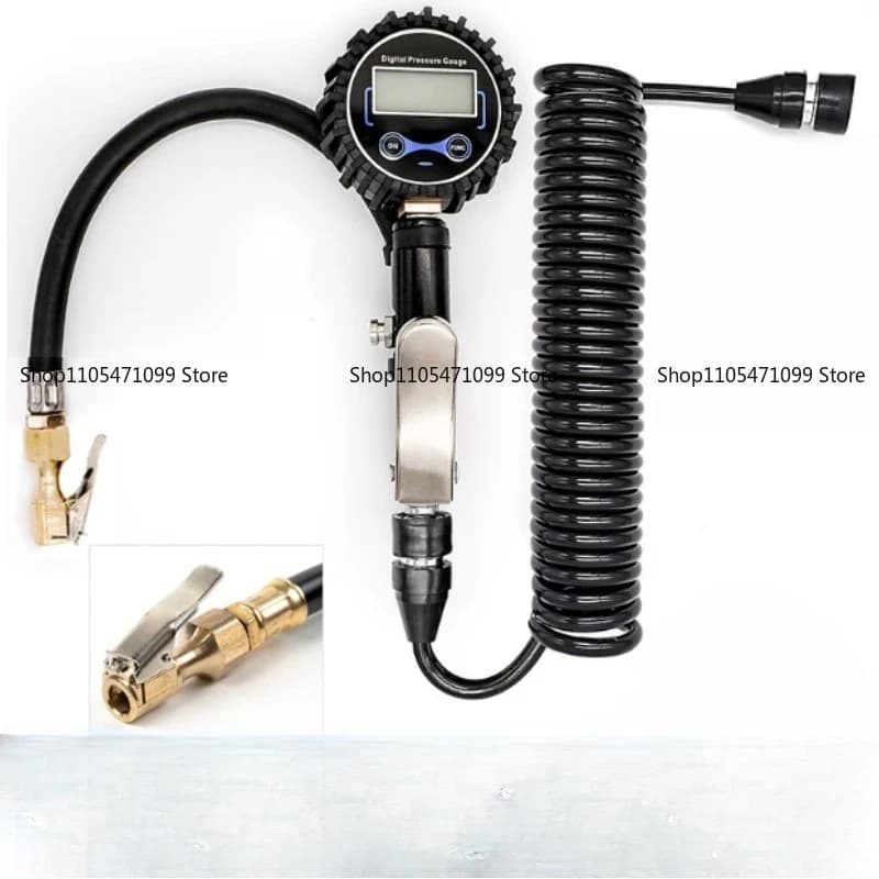 Manometro Digitale per Gonfiaggio Pneumatici con Display LED, Valvola di Gonfiaggio Rapido 200 PSI per Auto, Camion, Moto, Strumento di Test della Pressione