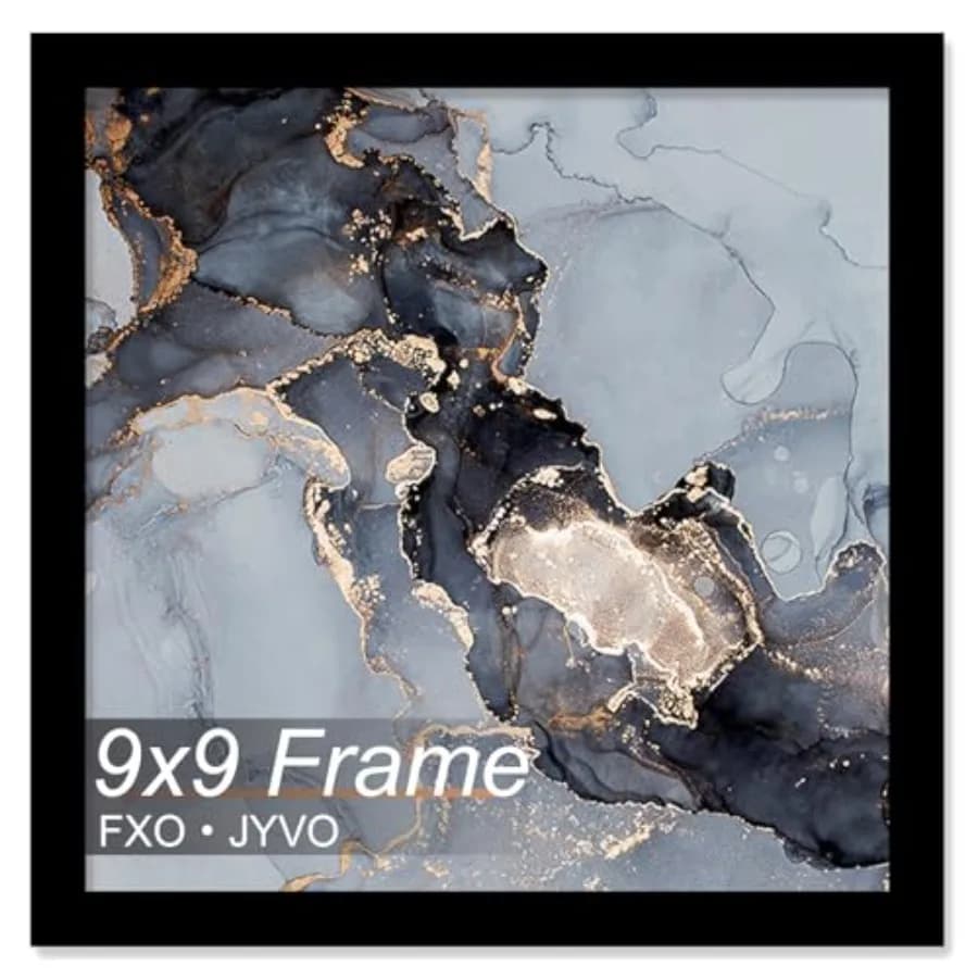 Cornice Nera per Foto Quadrata 9x9, Cornice Leggera e Altamente Trasparente 9x9 per Poster e Foto da Parete -/Bla