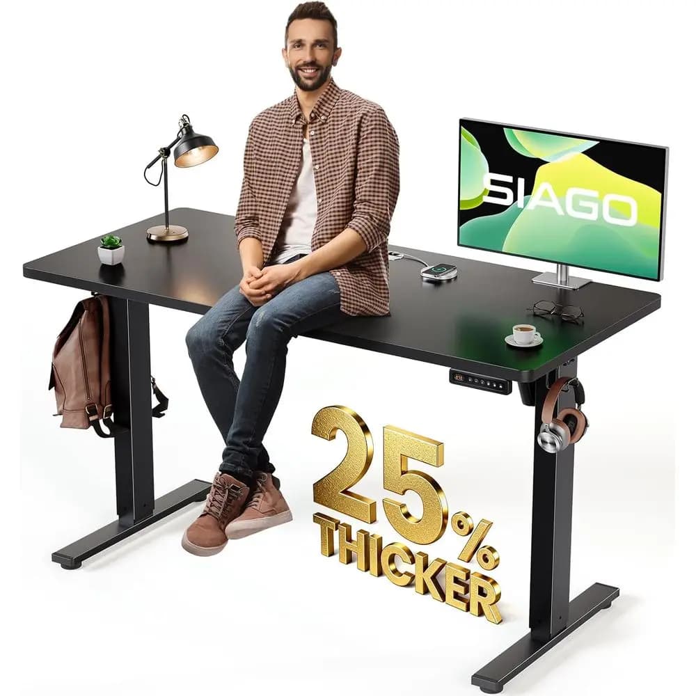 Scrivania Elettrica Regolabile in Altezza - 48 x 24 Pollici con Gestione Cavi e 3 Altezze Memorizzabili