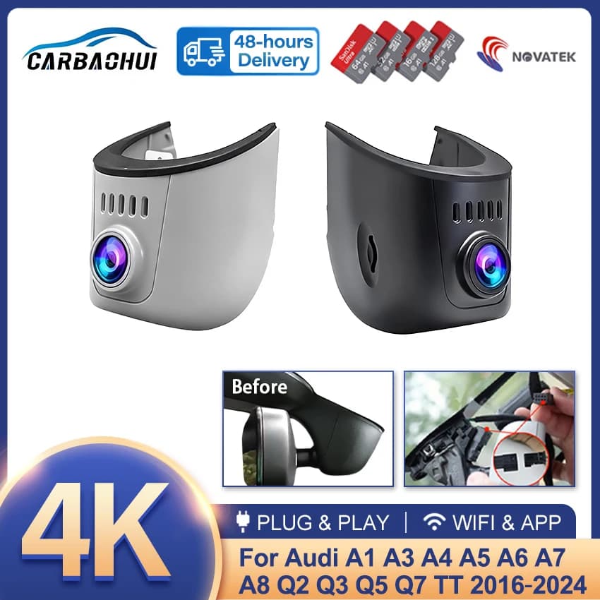 Dash Cam for Audi A1 A3 A4 A5 A6 A7 A8 Q2 Q3 Q7 Q8 TT RS S from 2016 to 2024,4K Dashcam Wifi Dash Camera for Audi, DVR by car