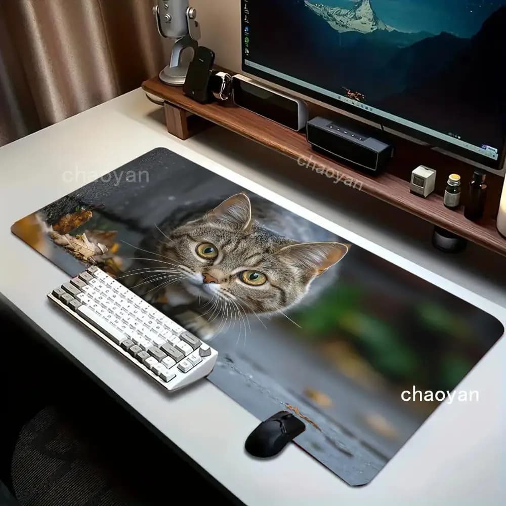 Tappetino per mouse per gatti greativi fantastici Tappetino per mouse da ufficio con supporto per il polso Tappetino da scrivania per giochi, tappetino da scrivania antiscivolo, tappetino per mouse da gioco