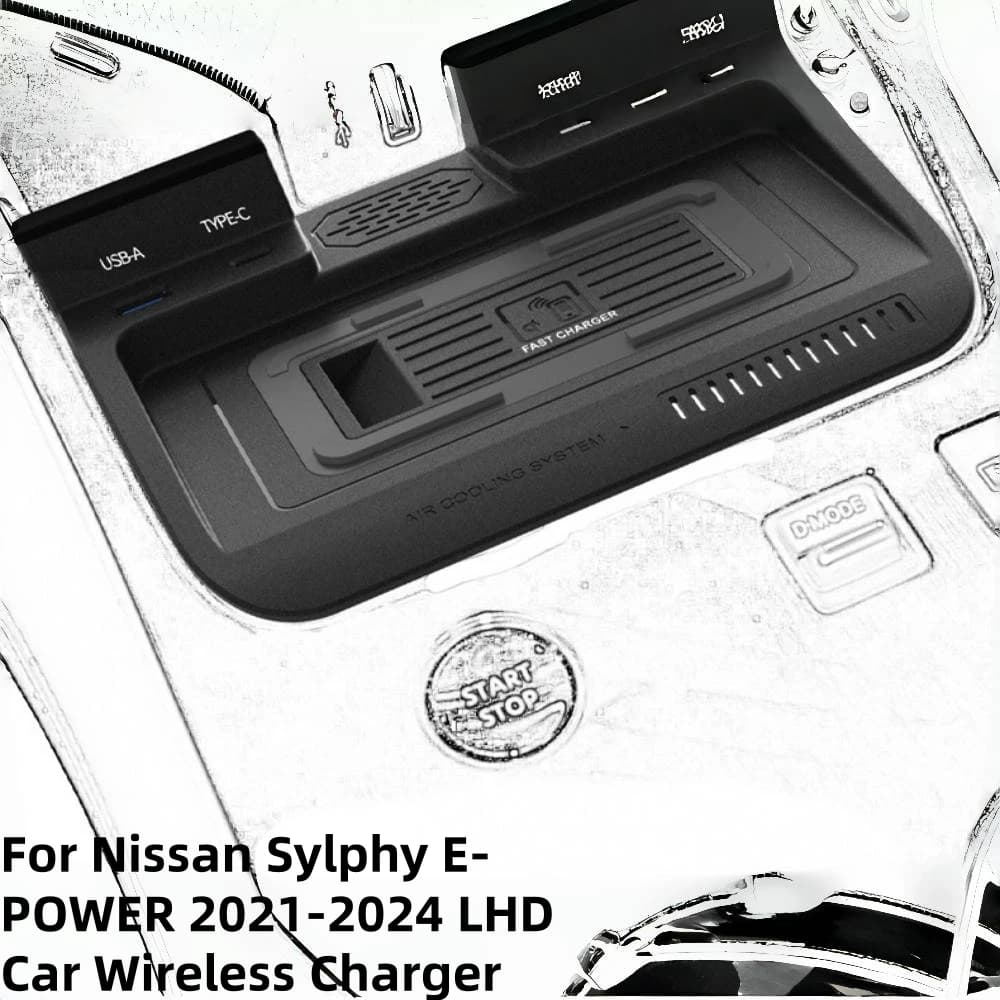 For Nissan Sylphy E-POWER 2021-2024 LHD 15W Wireless Car Charger Fast Charging Mobile Phone Holder for Vehicle