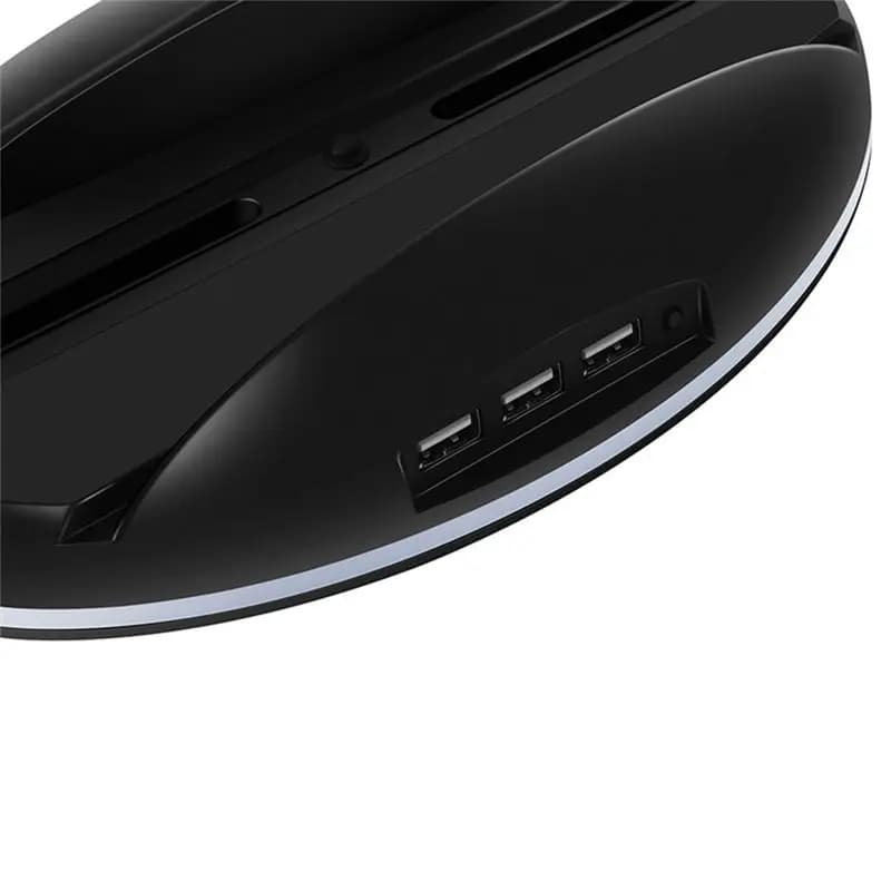 【SPECIAL OFFER】 New Vertical Base for Console 7 Colors Game Accessories with 3 USB Ports Console Stand RGB Holder(Black)