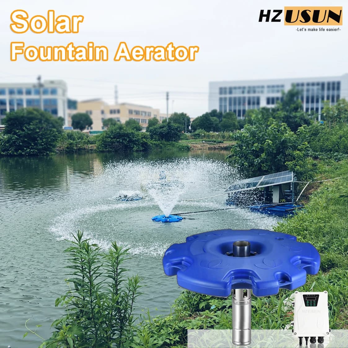2HP Pannello Solare Alimentato Fontana Galleggiante Pompa Acqua Aerazione Kit Stagno di Pesci All'aperto Lago Ossigeneratore Acquacoltura Spruzzi Aeratore