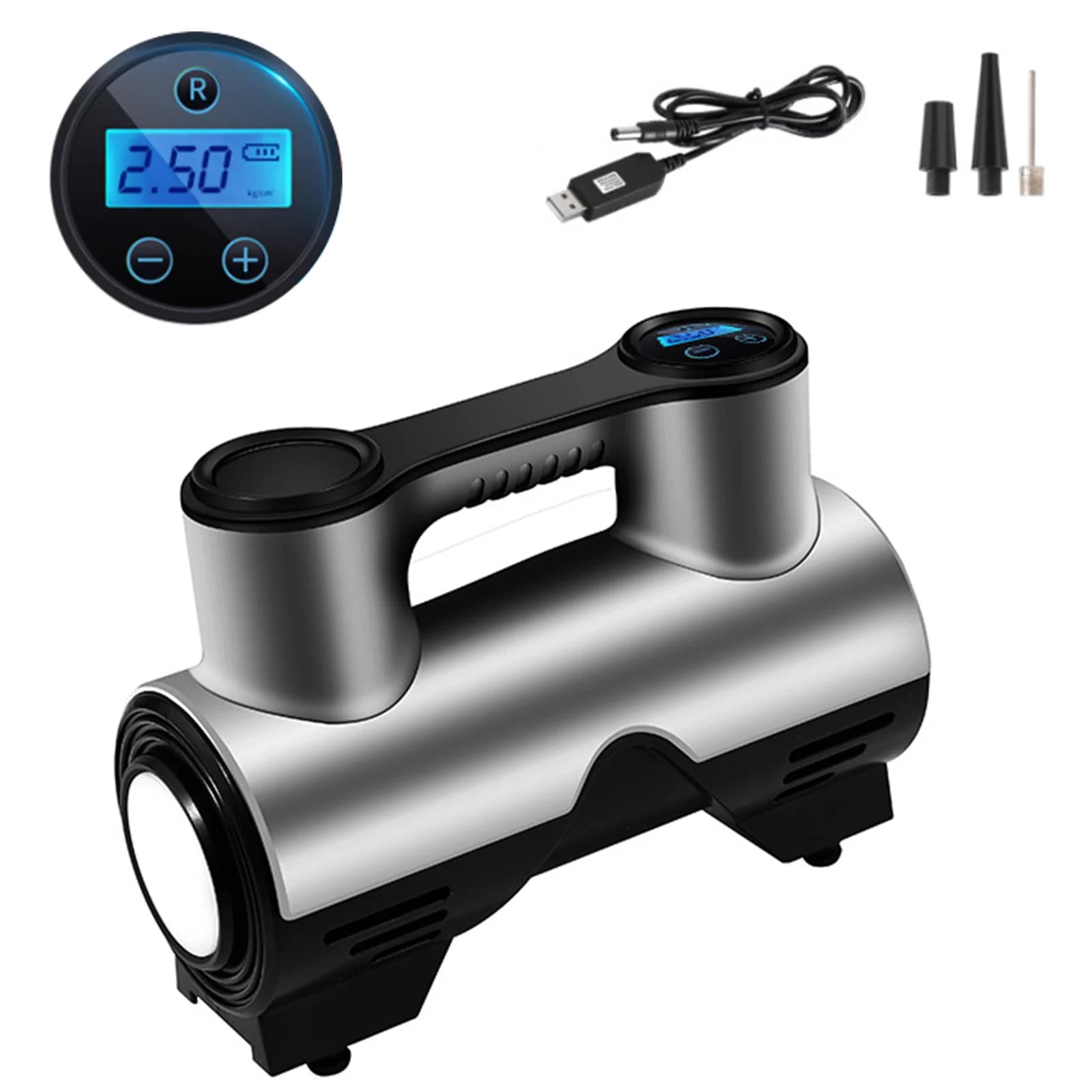 Compressore d'aria elettrico portatile gonfiaggio rapido pompa ad aria portatile gonfiatore per pneumatici moto ad alta precisione per moto Auto