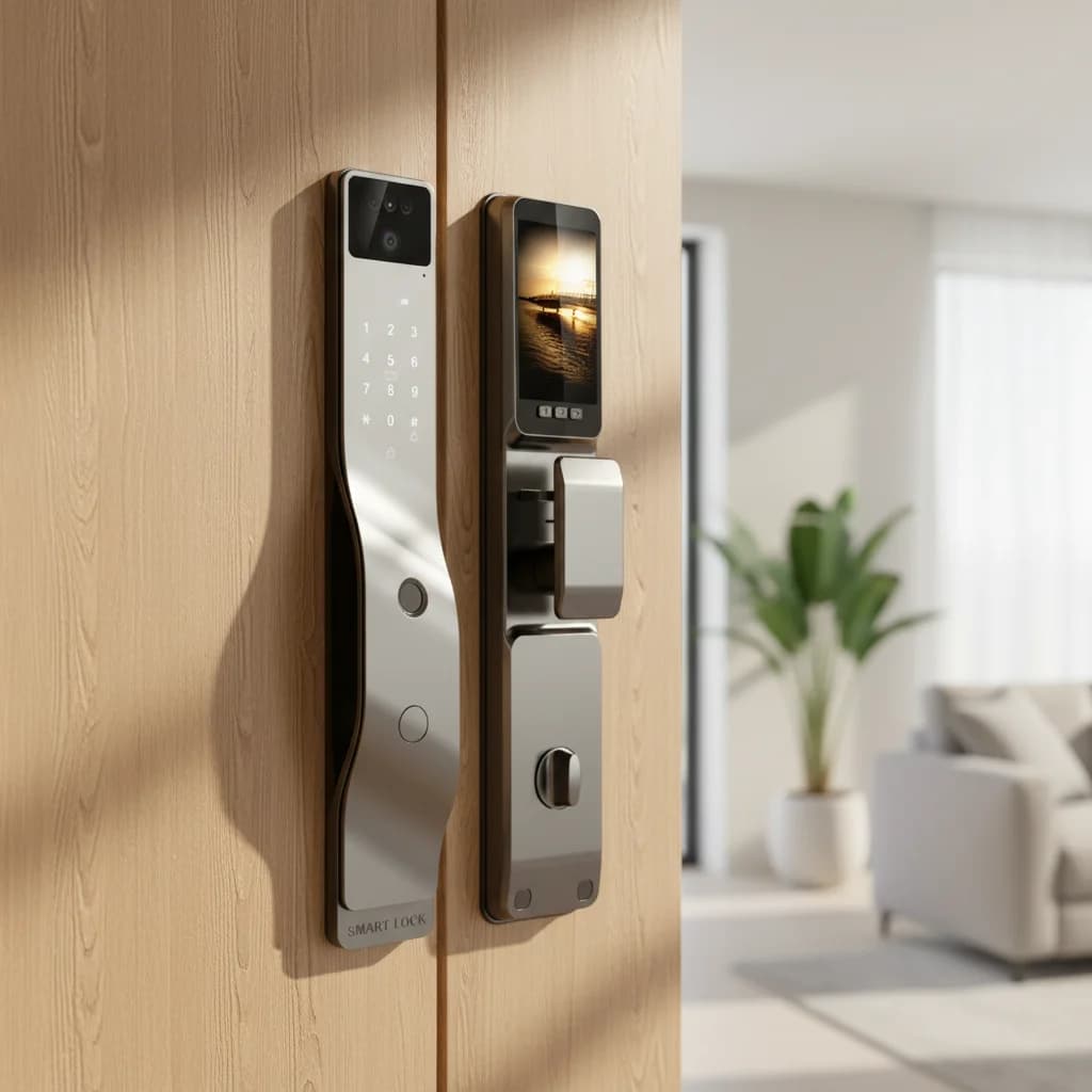 Smart Door Lock for Hotels with Wood Door Compatibility Cloud Storage & Wi-Fi Enabled Smart Door Camera Lock