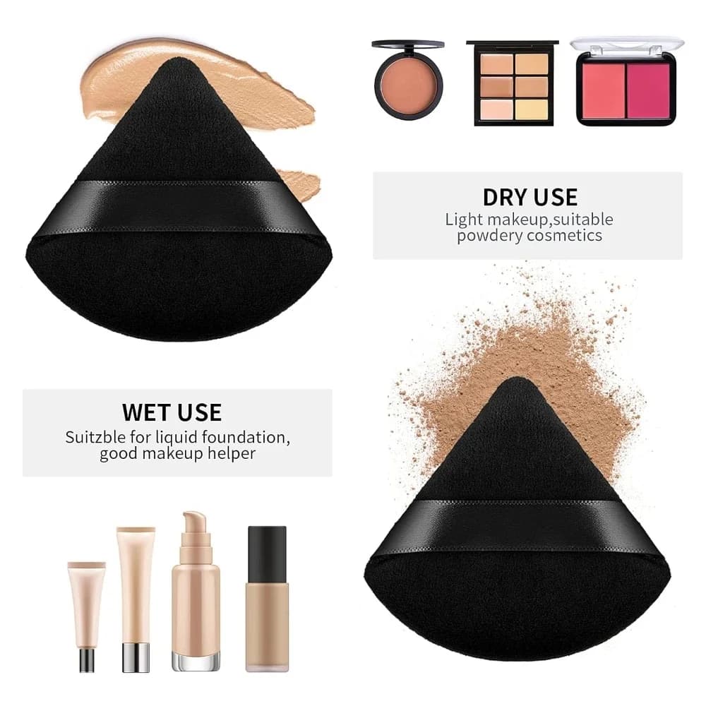 10-100pcs Triangle Mini Velvet Powder Puff Foundation Face Concealer Applicator Cosmetic Finger Sponge Puff Beauty Makeup Tools