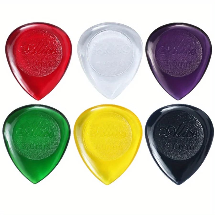 Plettri per chitarra colorati Waterdrop da 5 pezzi 1mm 2mm 3mm con impugnatura antiscivolo per chitarristi musicisti per chitarre elettriche acustiche JXB